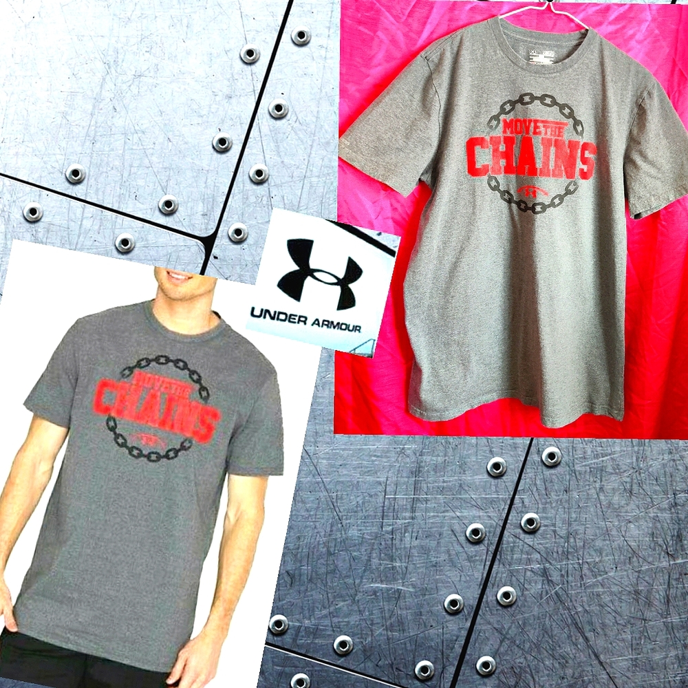 🗺️ Under Armour heatgear Move The Chains T-Shirt Men’s Medium Football Theme